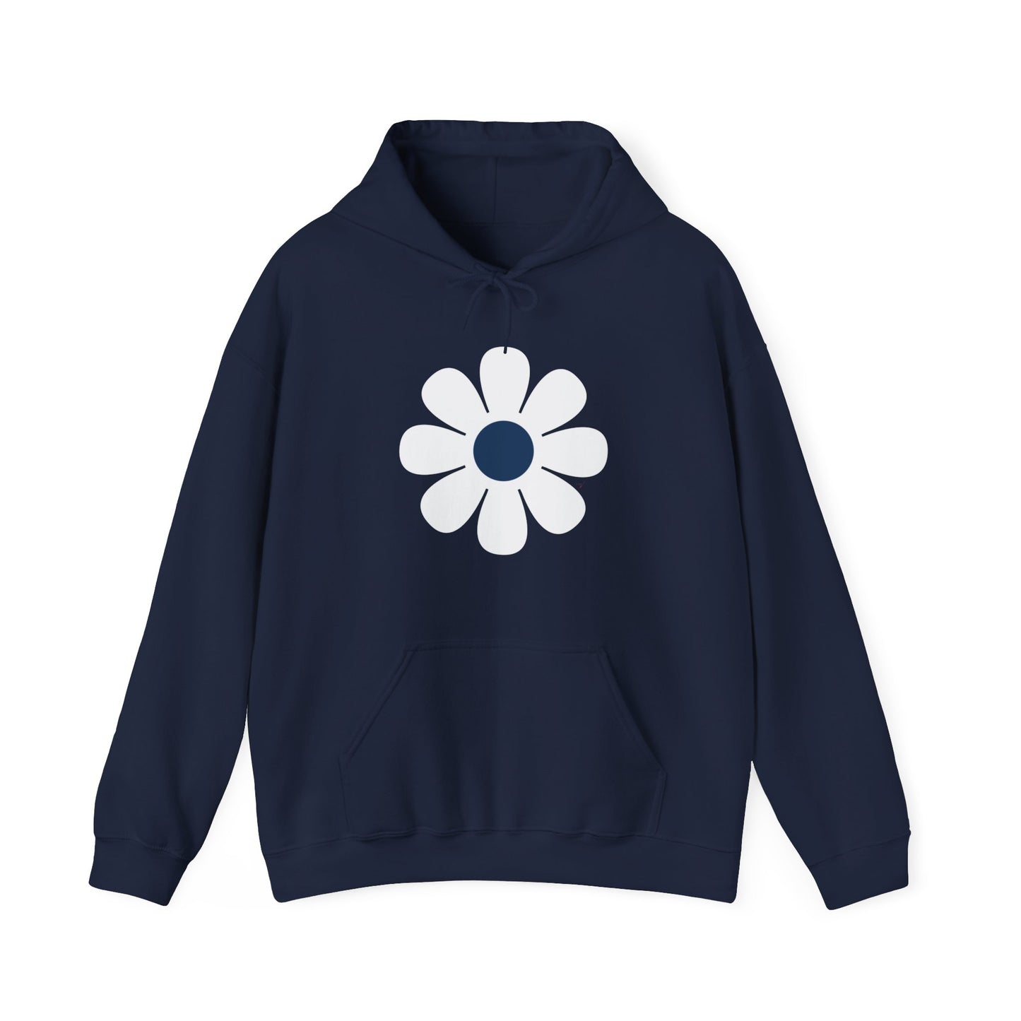 Retro Dark Blue Daisy Hoodie