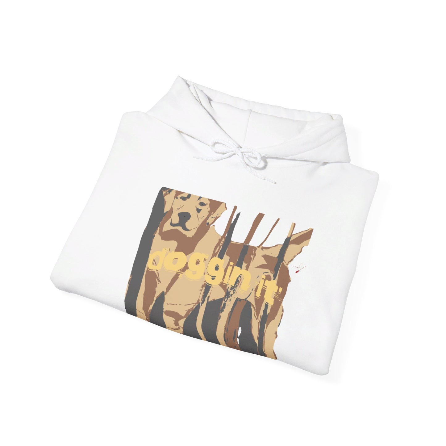 doggin it' Brown Hoodie