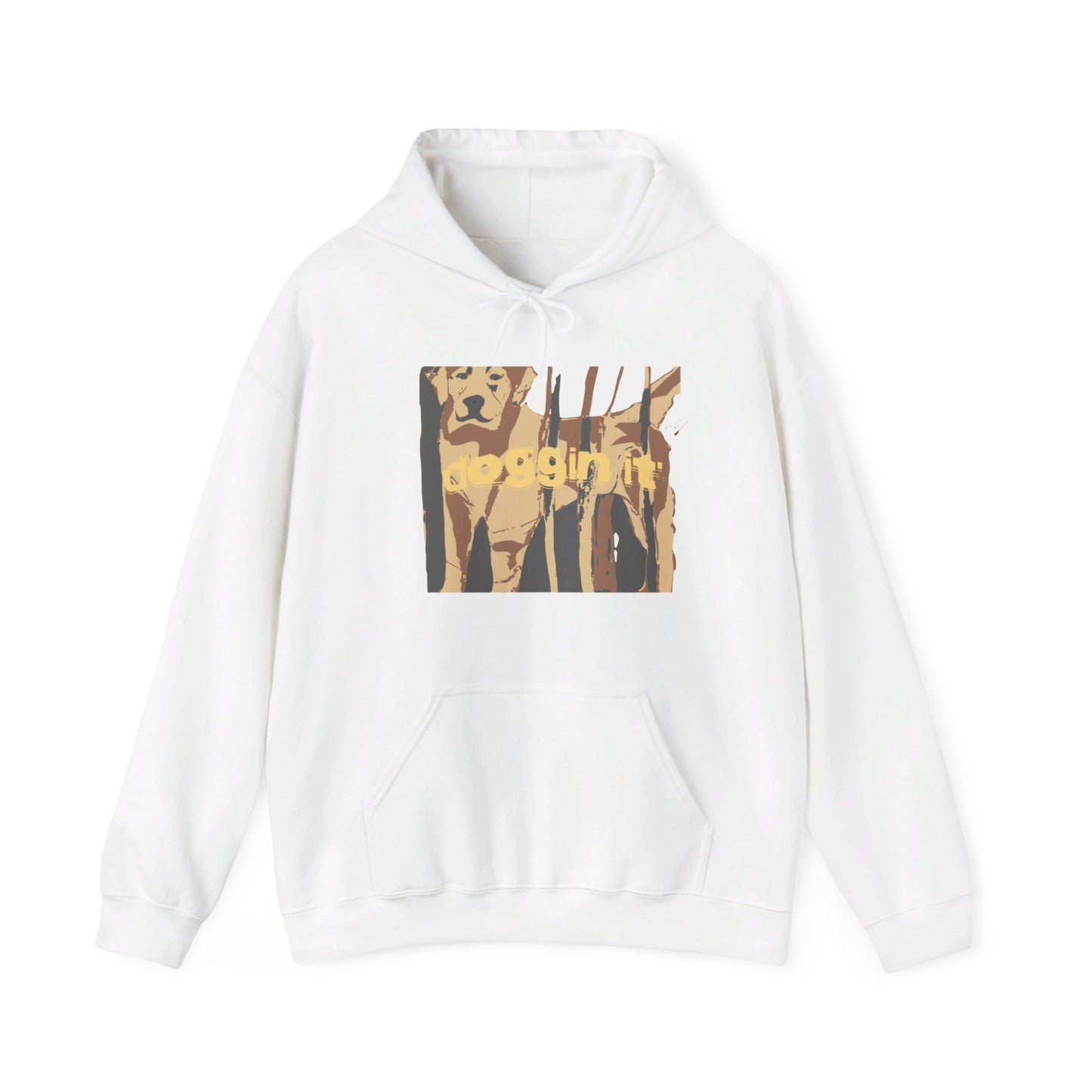 doggin it' Brown Hoodie