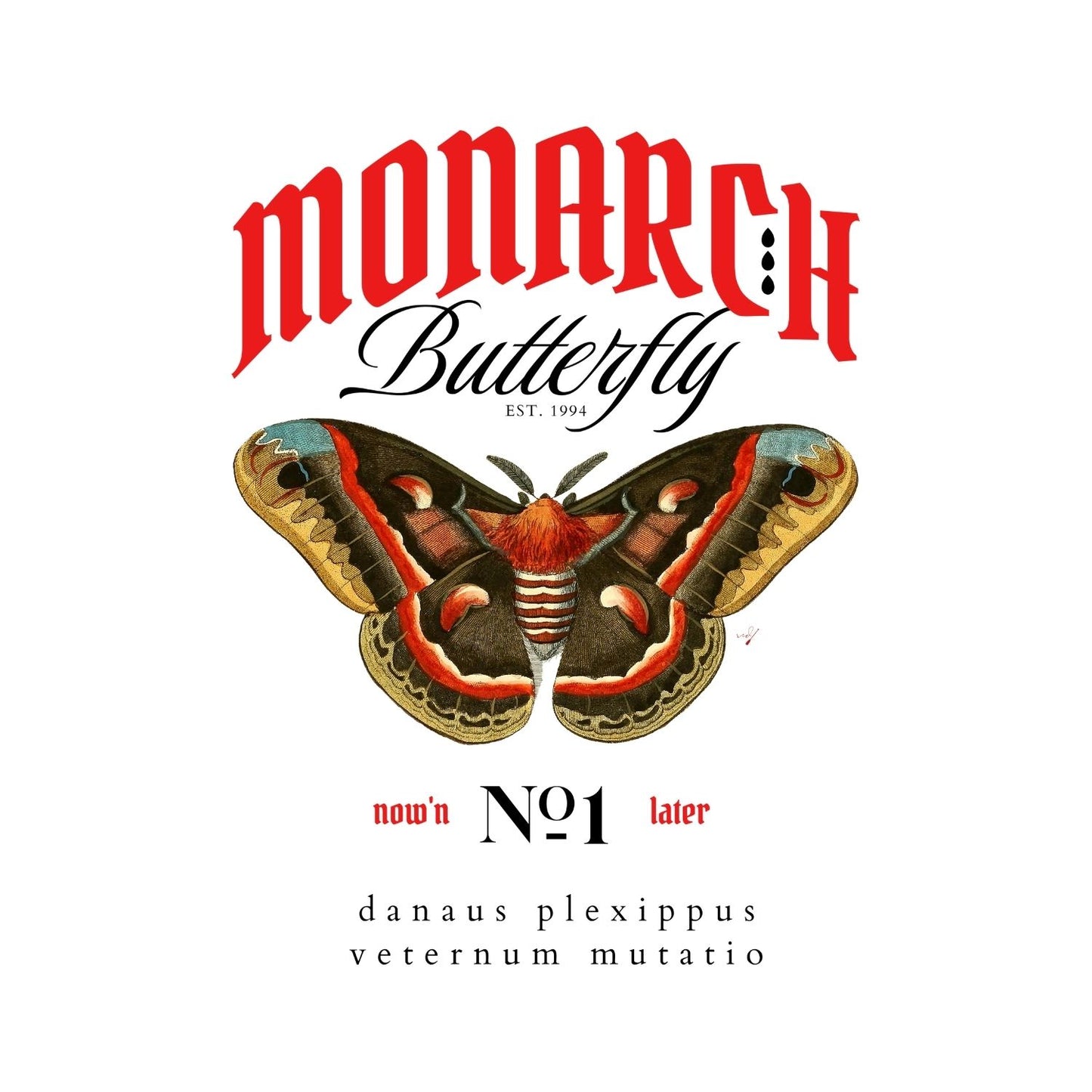 redpaddle Vintage Monarch Butterfly Hoodie