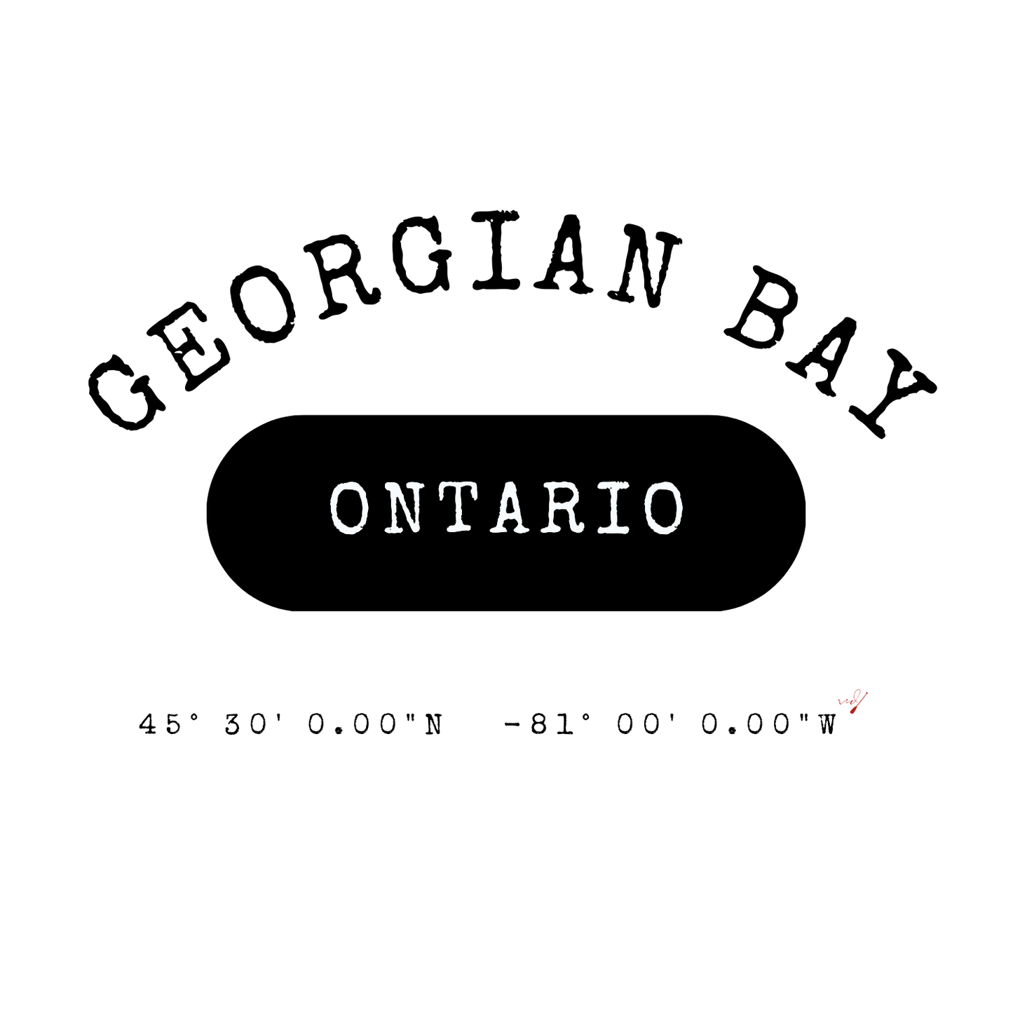 Georgian Bay Ontario Coordinates T-Shirt
