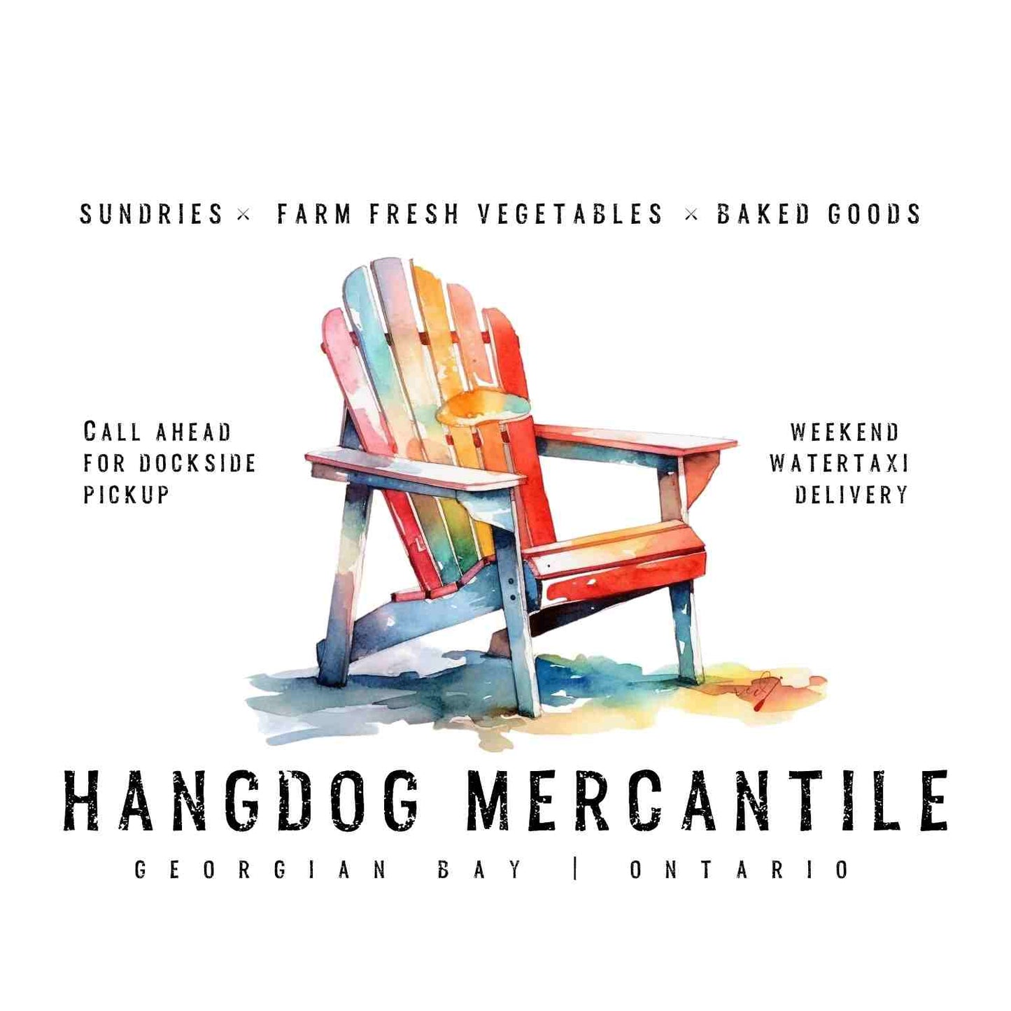 Watercolour Dock Chair Hangdog Mercantile Hoodie