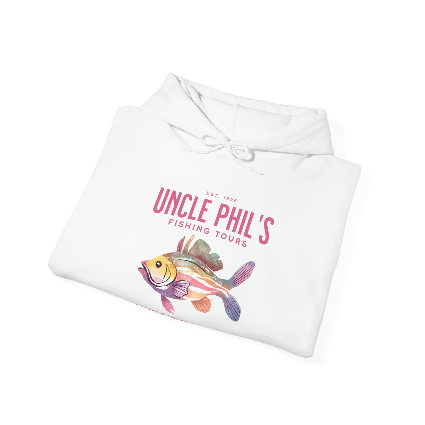 Uncle Phil's Fishing Tours Bayfield Inlet Bubble Gum Fish Hoodie