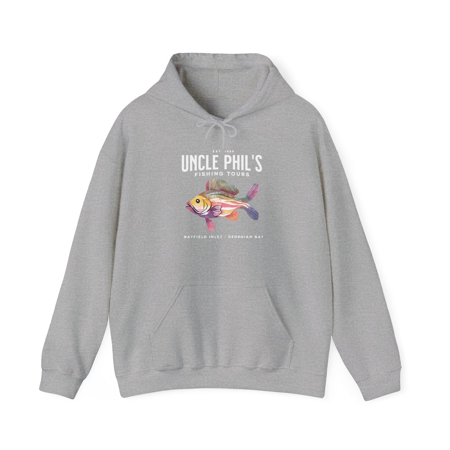 Uncle Phil's Fishing Tours Bayfield Inlet Bubble Gum Fish Hoodie