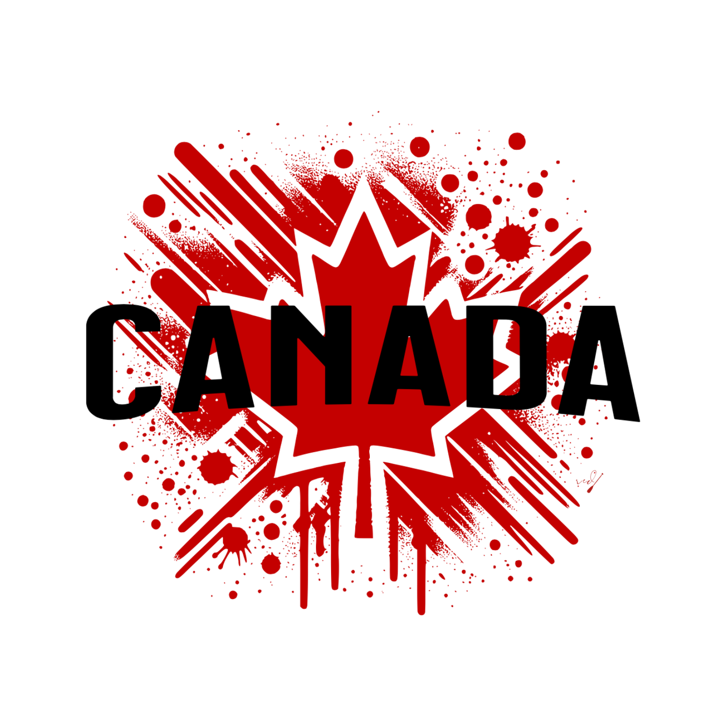 Canada Red Maple Splash Hoodie