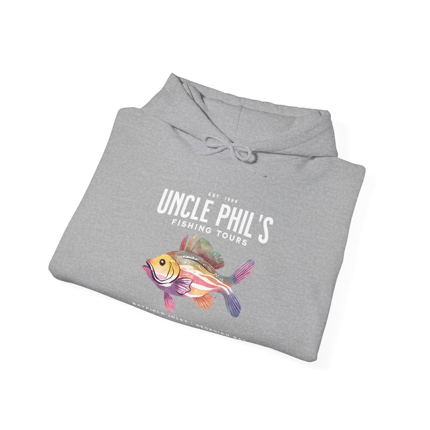 Uncle Phil's Fishing Tours Bayfield Inlet Bubble Gum Fish Hoodie